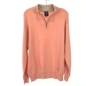 NWOT Mens Size Large or XXL Bills Khakis Orange Quarter Zip Pullover Sweater NEW